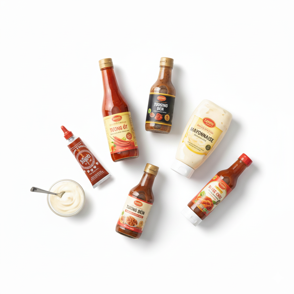 Tương ớt, tương đen, mayonnaise