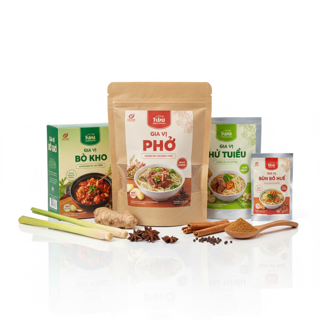 Bò kho, hủ tiếu, phở, bún