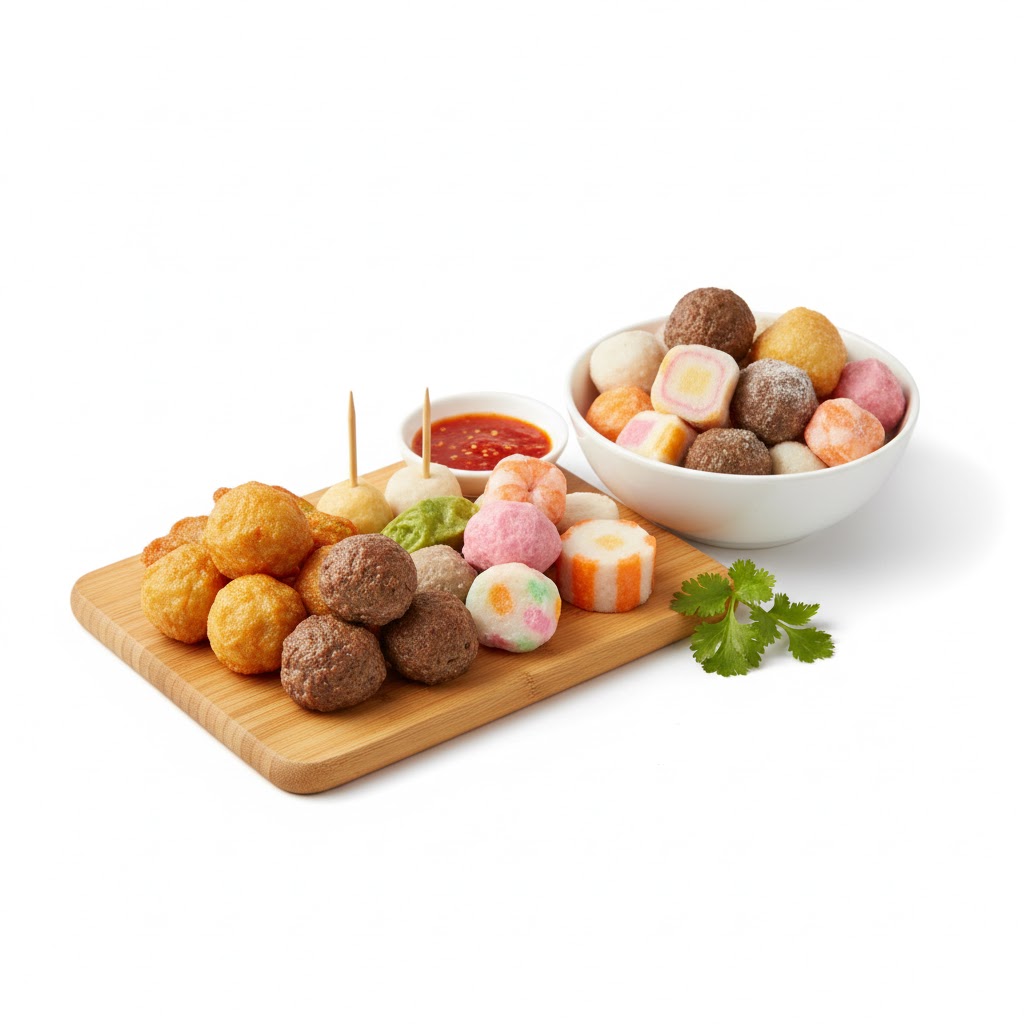 Viên thả lẩu, cá viên, bò viên