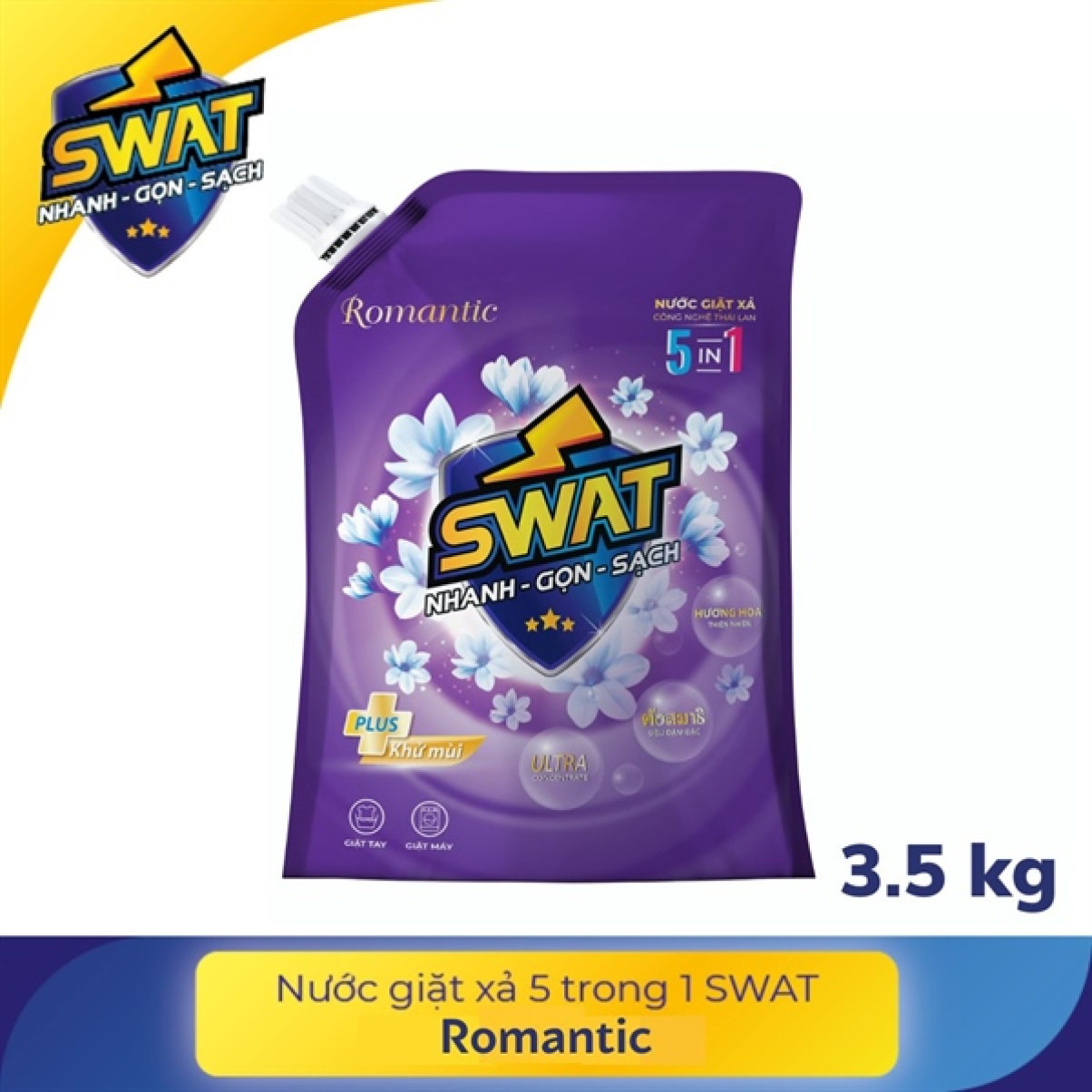 Nước giặt xả 5n1 Swat Romantic 3.5kg