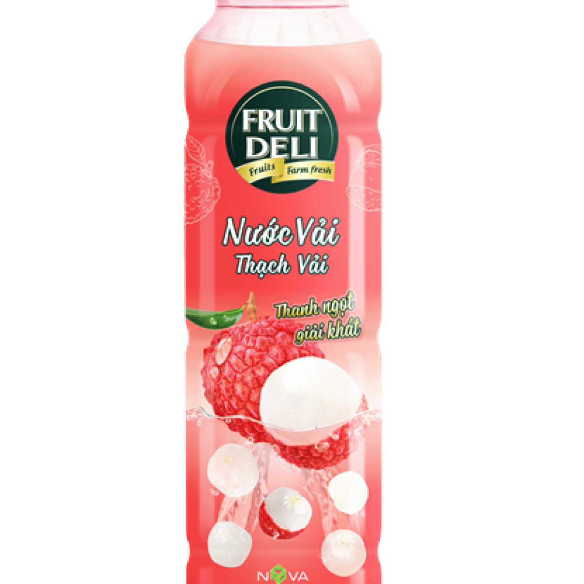 FruitDeli Nước Vải Thạch Vải 500ml