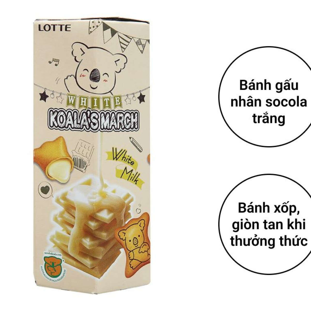 Bánh gấu Koala’s March nhân socola trắng 37g