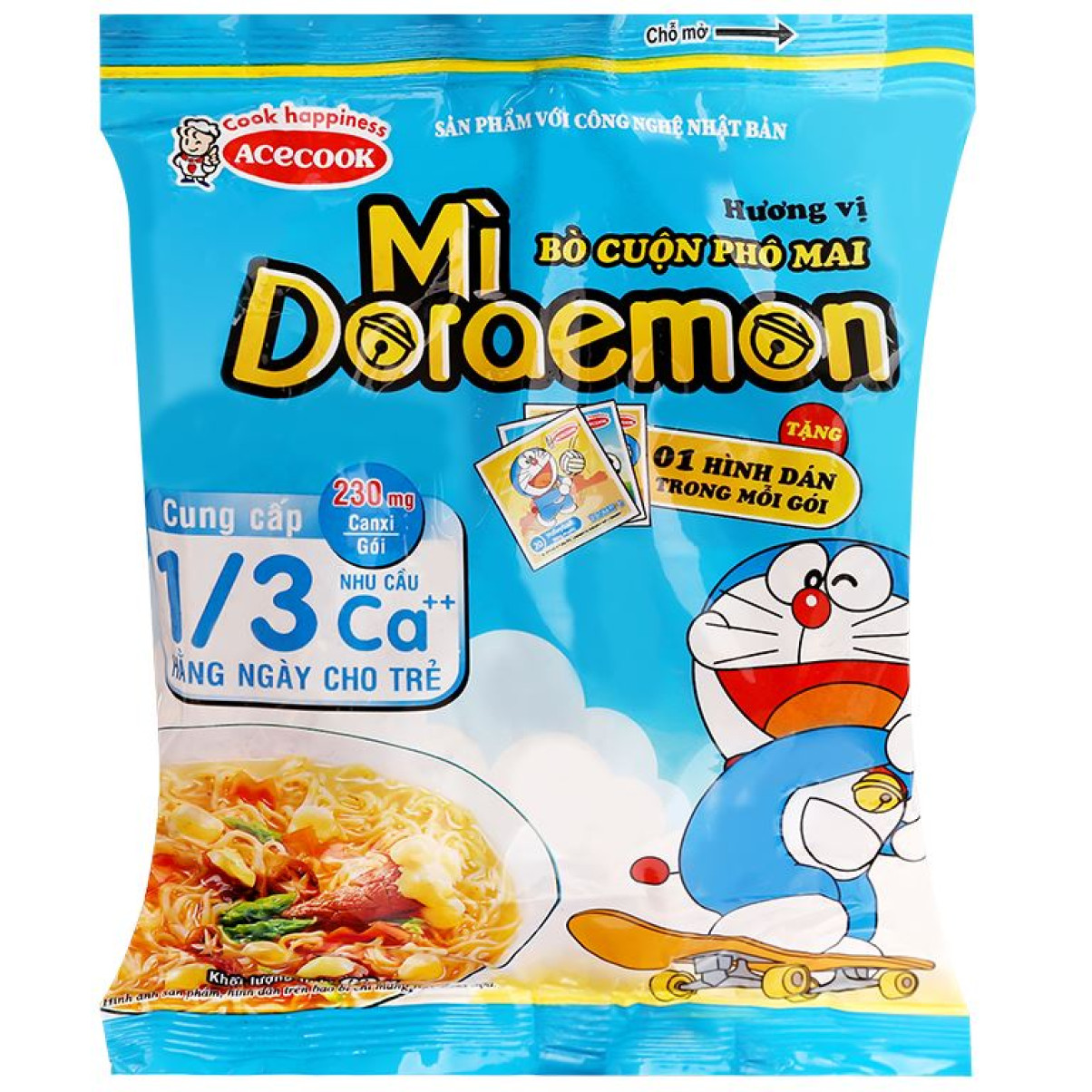 Mì Doraemon Bò cuộn phô mai