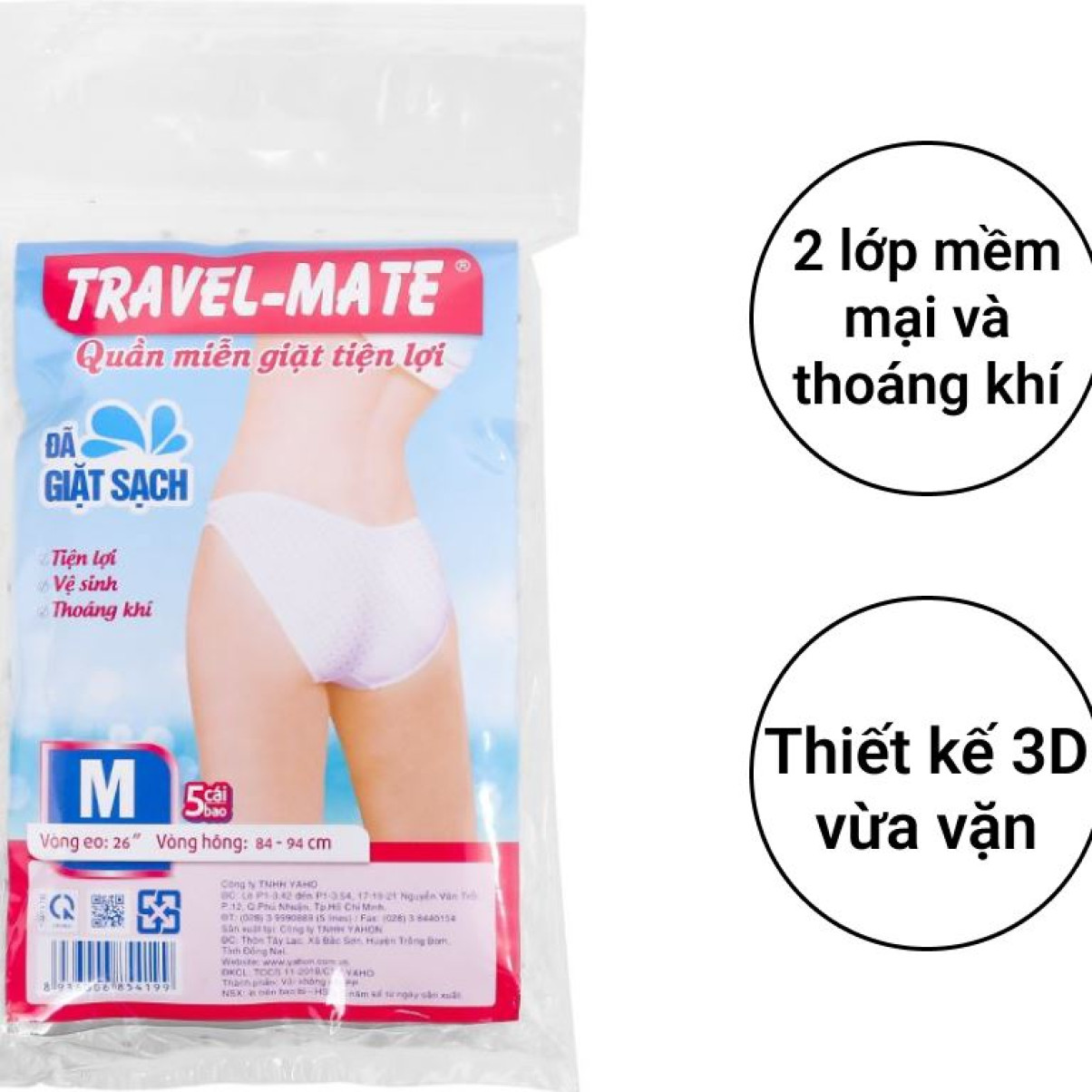 Quần lót miễn giặt PP Travel-Mate Nữ size M