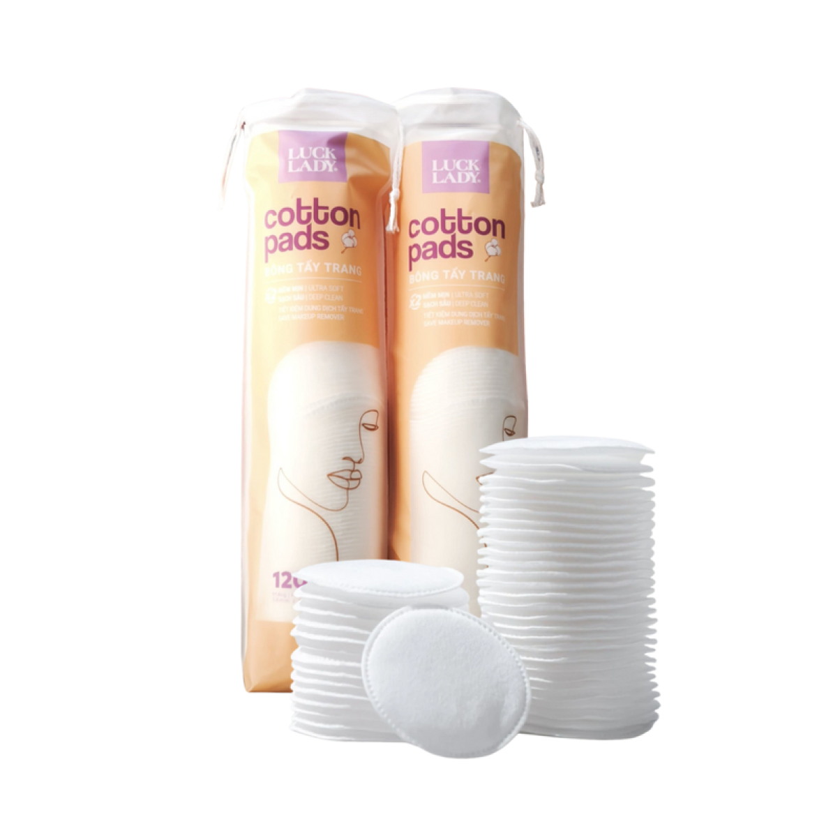 Bông tẩy trang Luck Lady tròn 120 miếng