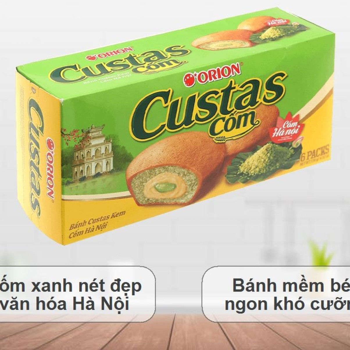 Bánh CUSTAS Cốm Hà Nội (6 cái)