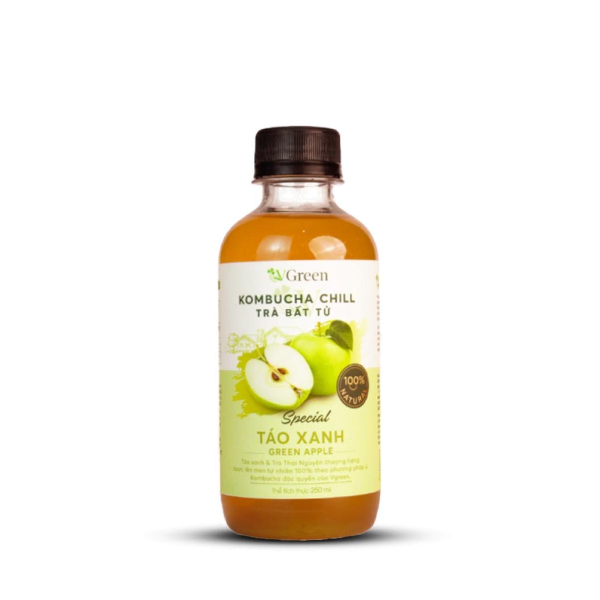 Vkombucha Chill Trà bất tử 250ml Táo Xanh