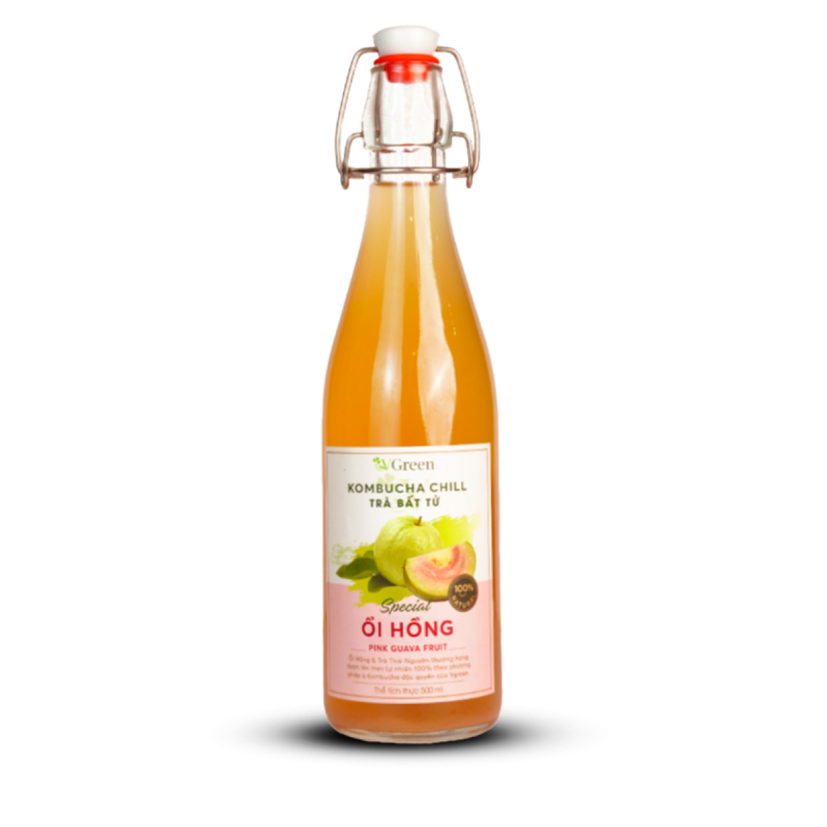 Vkombucha Chill Trà bất tử 500ml Ổi Hồng
