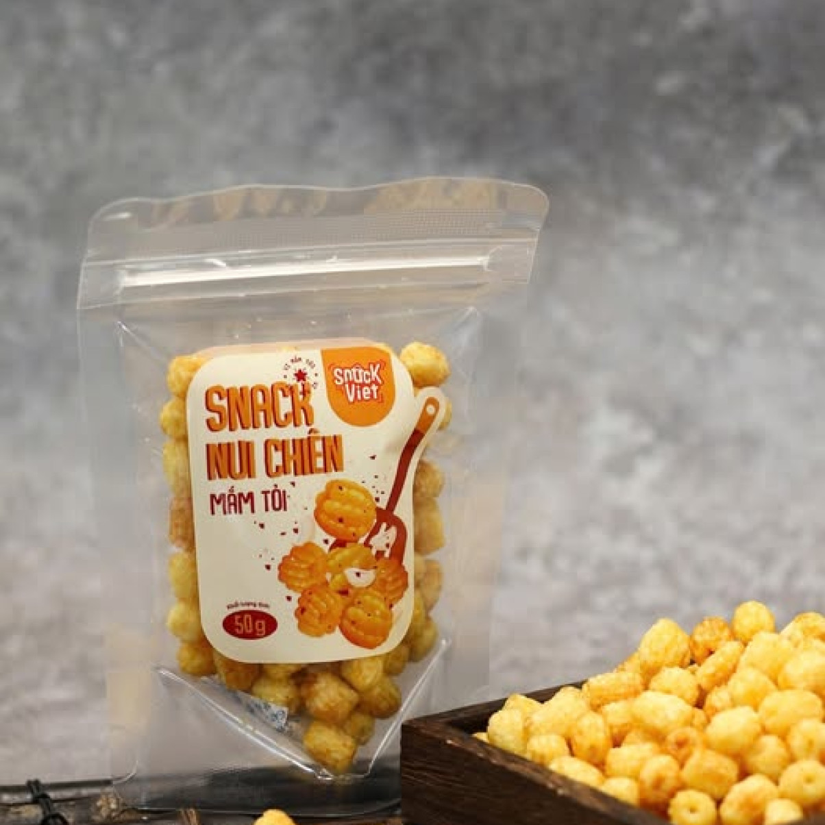 Snack Nui Chiên Mắm Tỏi- Túi 50g