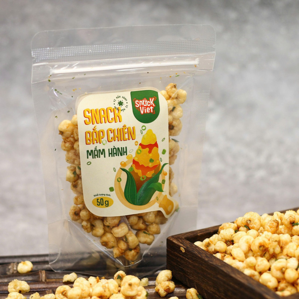 Snack Bắp Chiên Mắm Hành - Túi 50g
