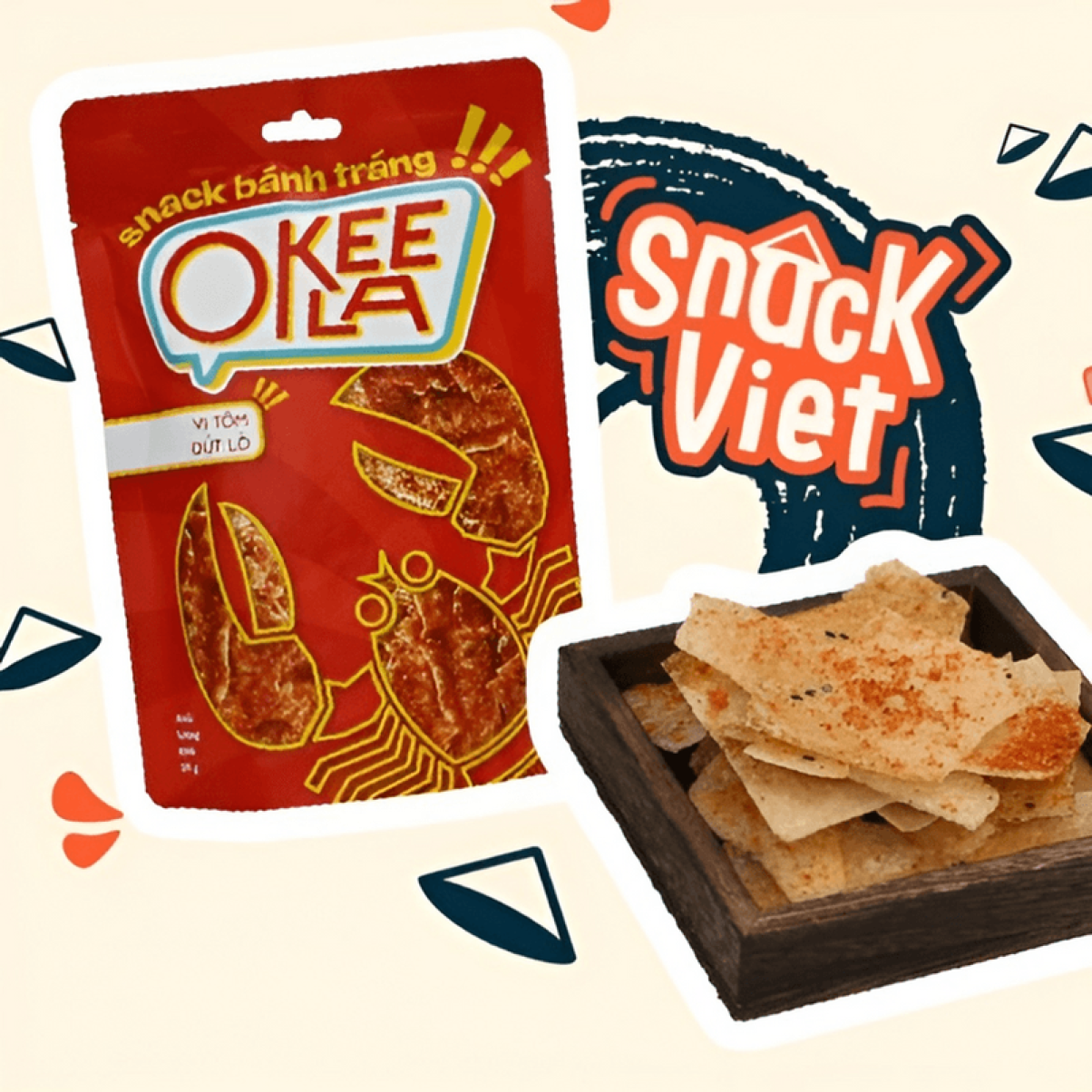 Snack Bánh Tráng Okeela Vị Tôm Đút Lò - Túi 30g