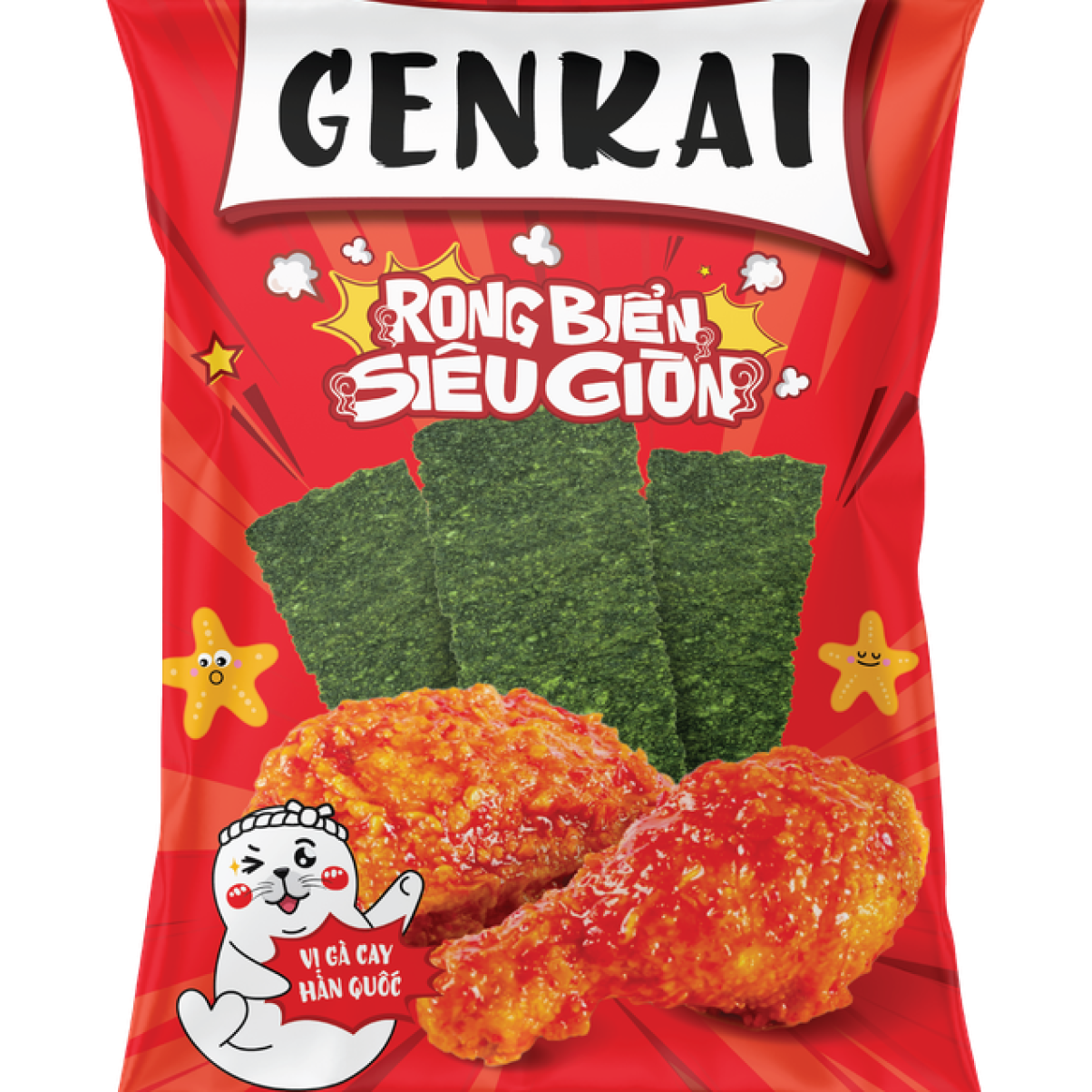 GENKAI Rong Biển Siêu Giòn Vị Gà Cay Hàn Quốc 14g