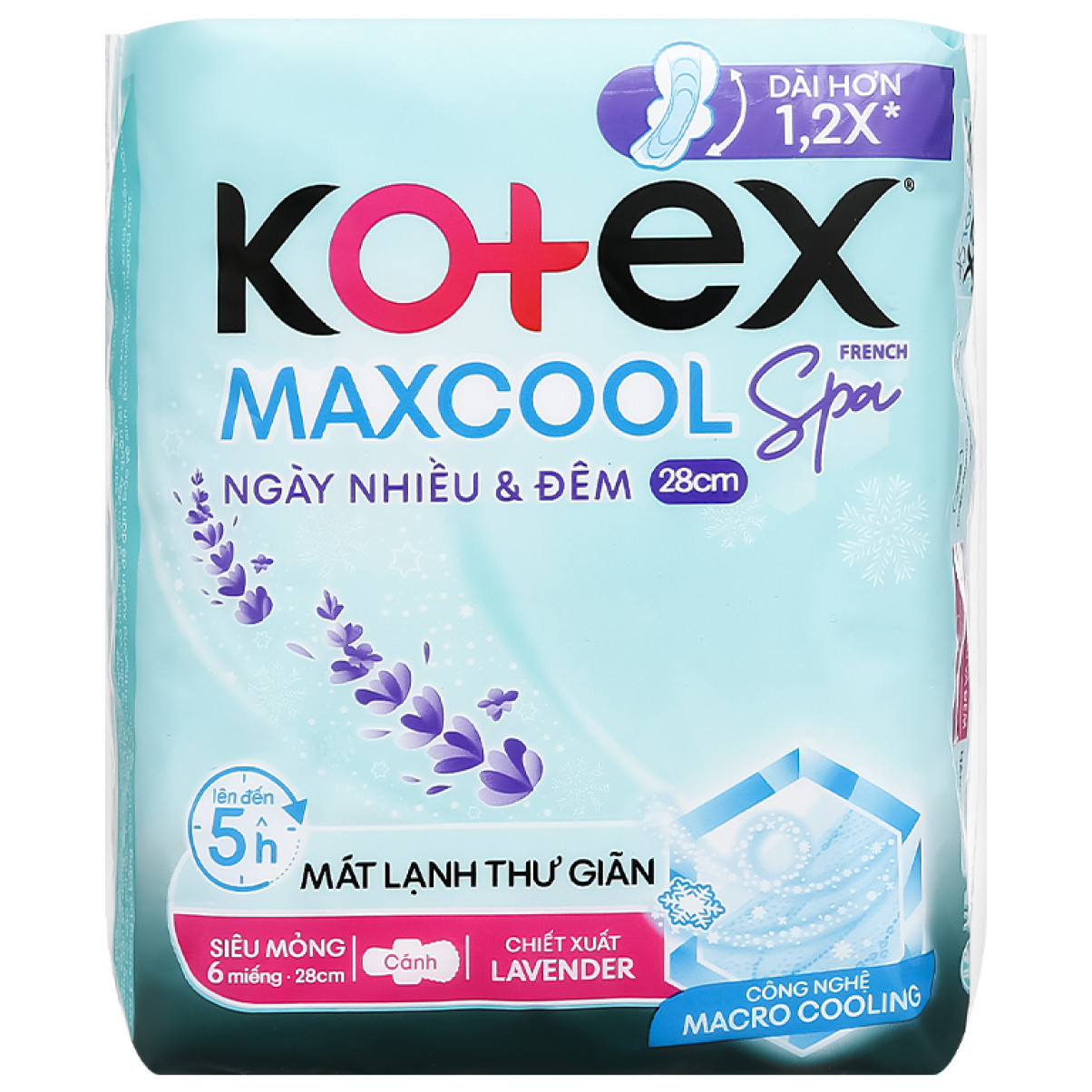 BVS Kotex Max Cool French Spa Ngày Nhiều và Đêm 28cm SMC 6M