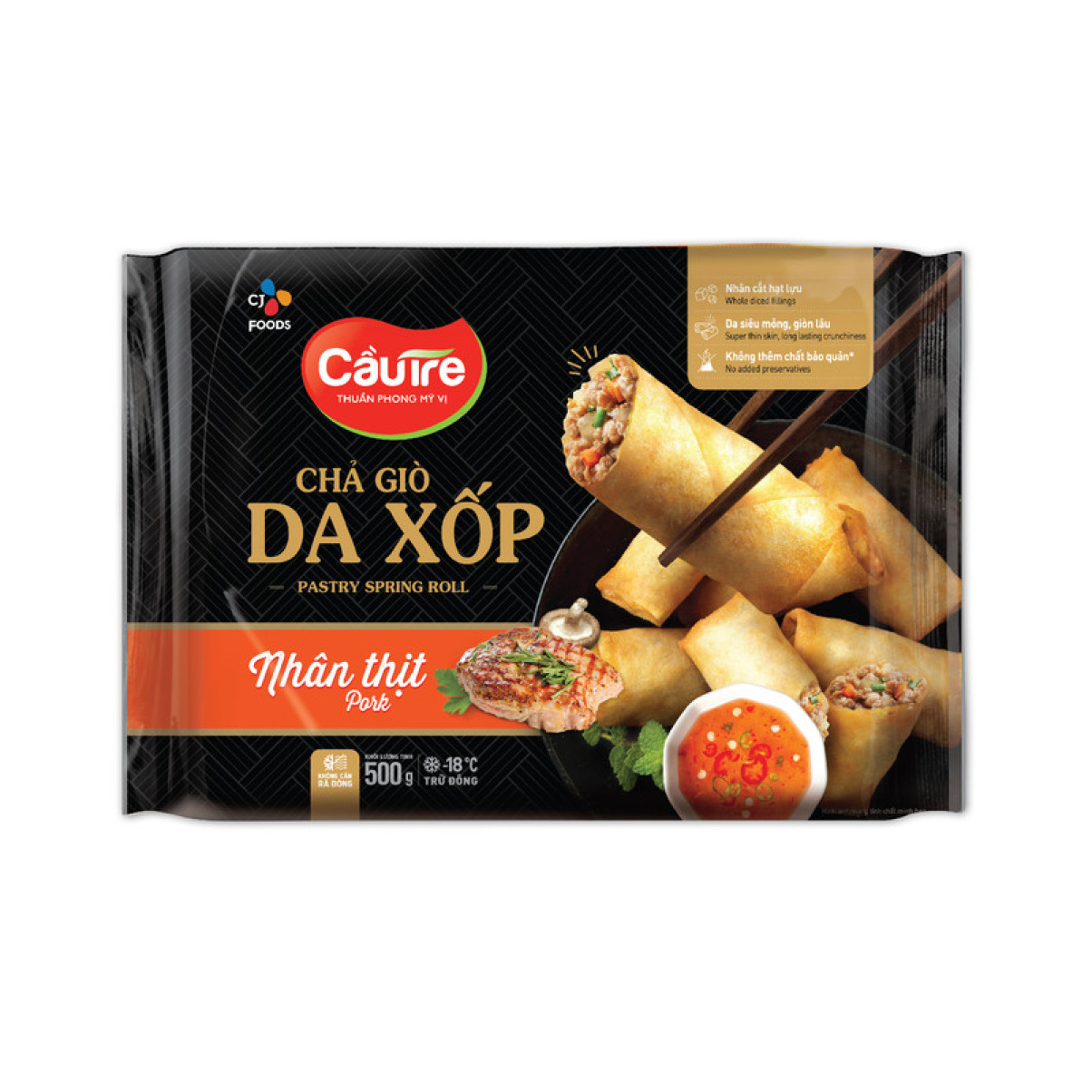 Chả Giò Da Xốp Cầu Tre Nhân Thịt 500G