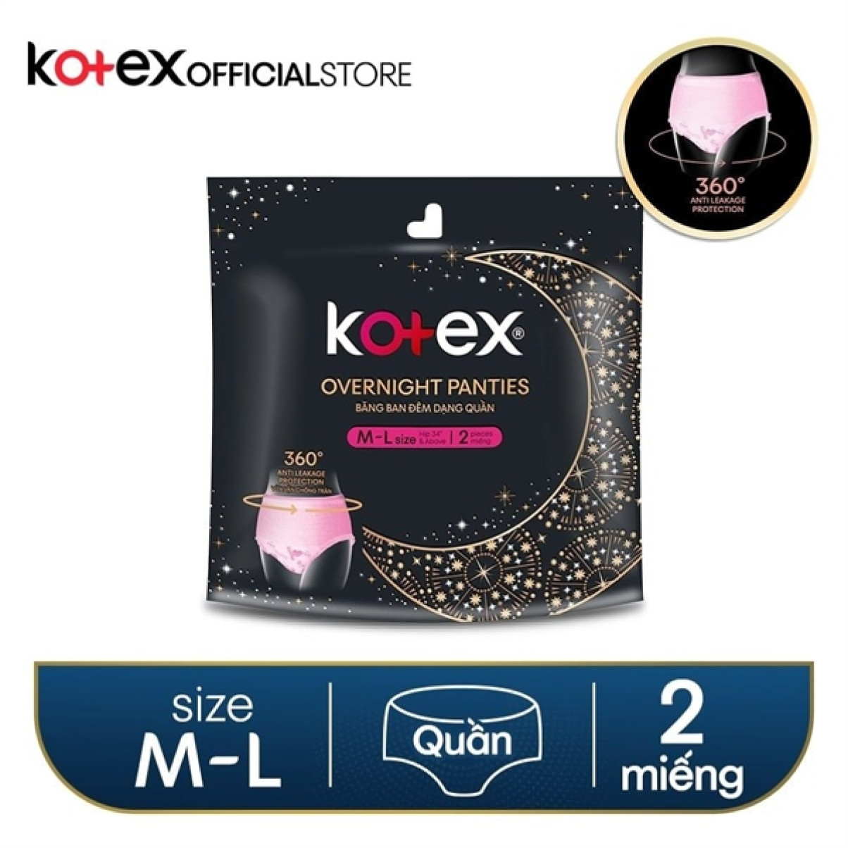 BVS Kotex Ban Đêm Dạng Quần cỡ M/L 2M