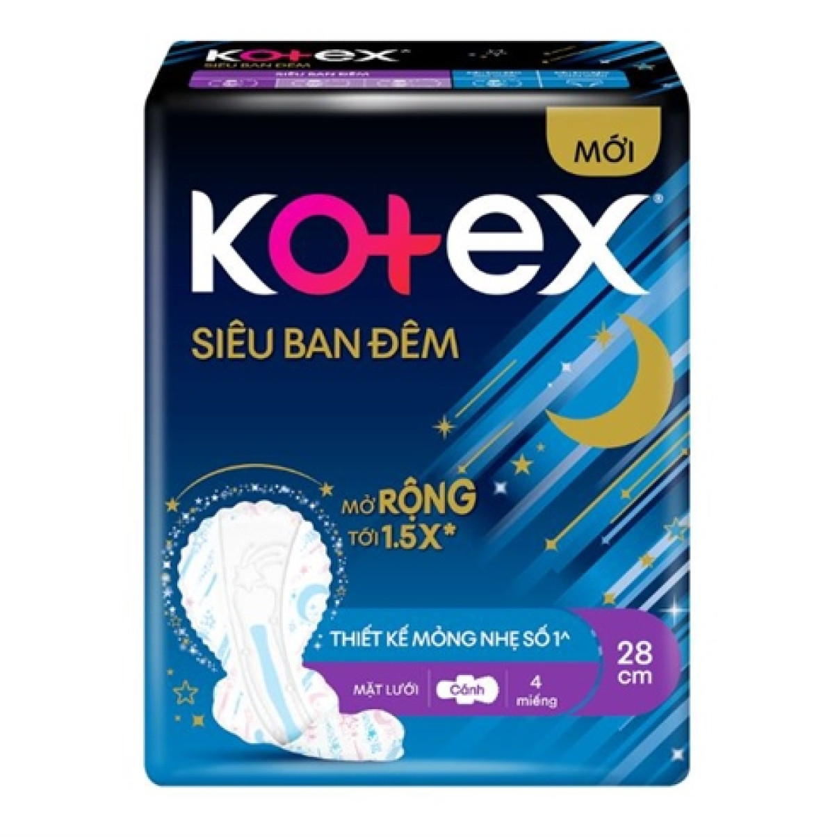 BVS Kotex Siêu Ban Đêm Mặt Lưới 35CM 3M