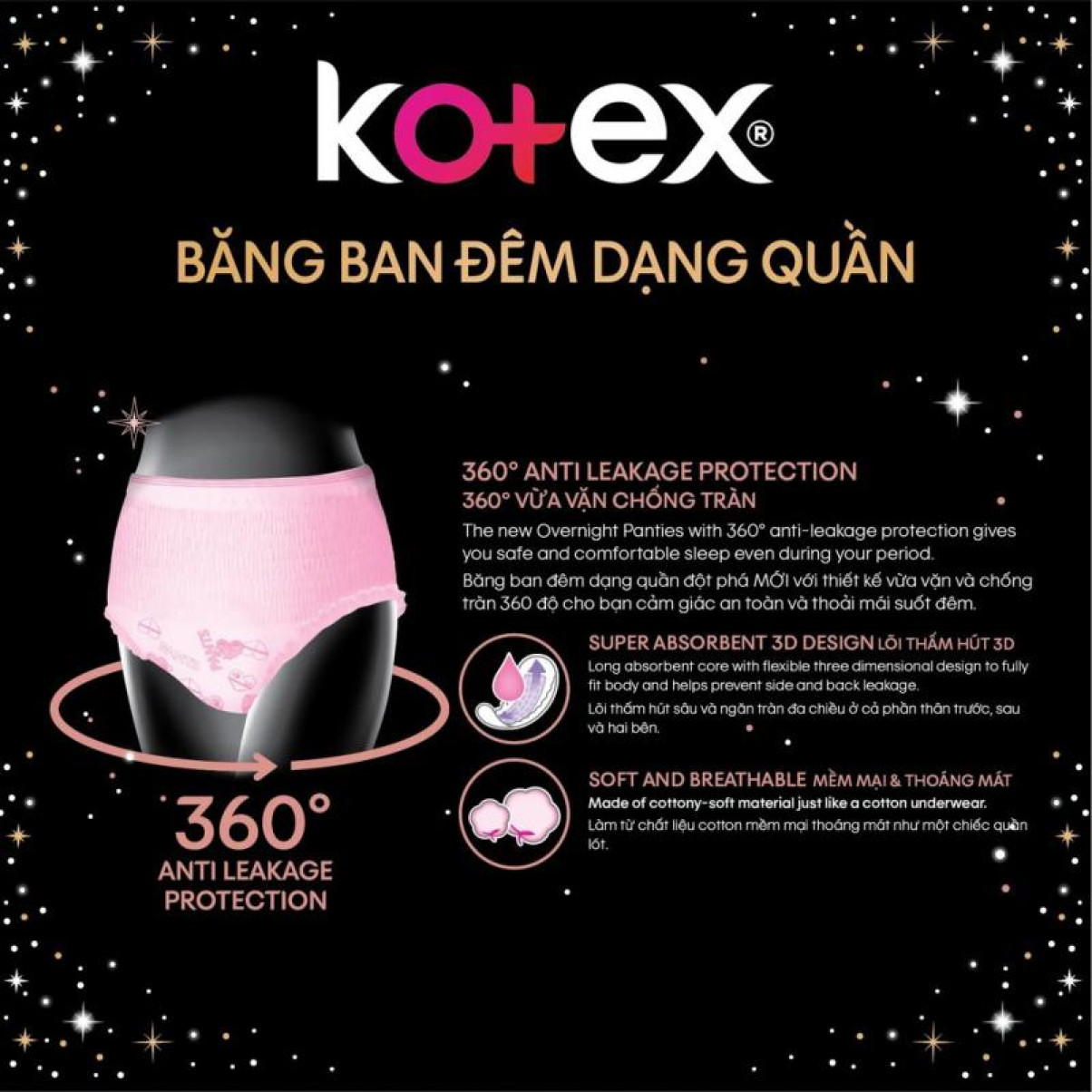 BVS Kotex Ban Đêm Dạng Quần cỡ L/XL 2M