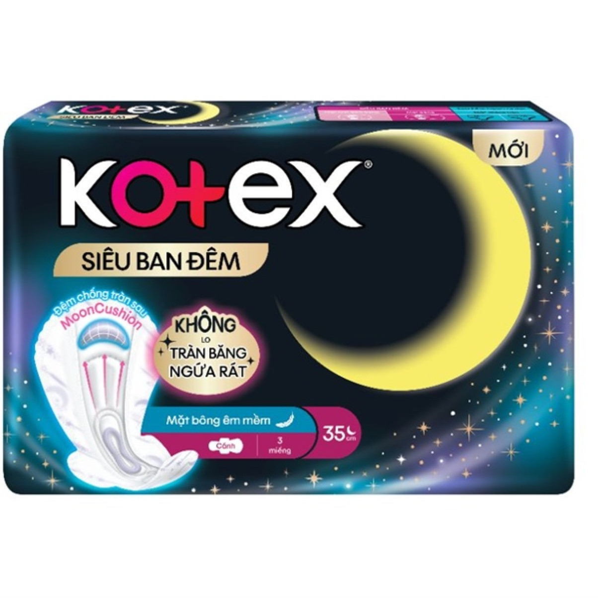 BVS Kotex Siêu Ban Đêm 35cm Đệm Sau 3M