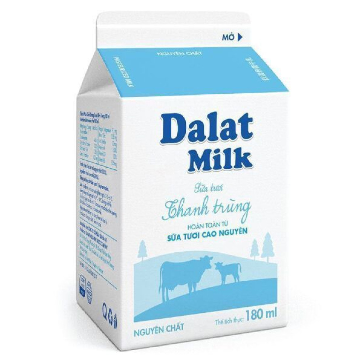 Sữa Tươi Thanh Trùng Dalat Milk nguyên chất 180ml