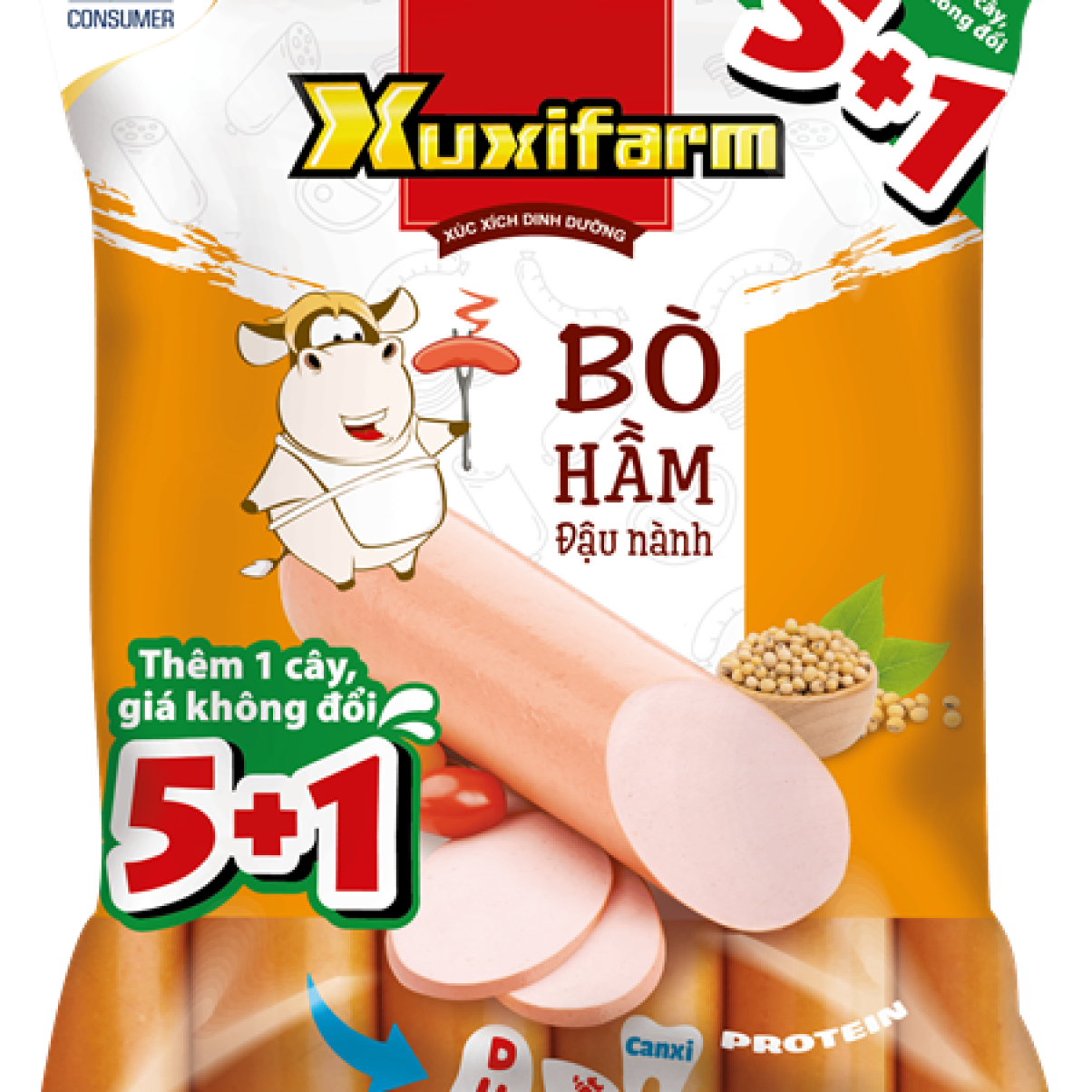 Xuxifarm Xúc Xích Bò Hầm Đậu Nành túi 33g