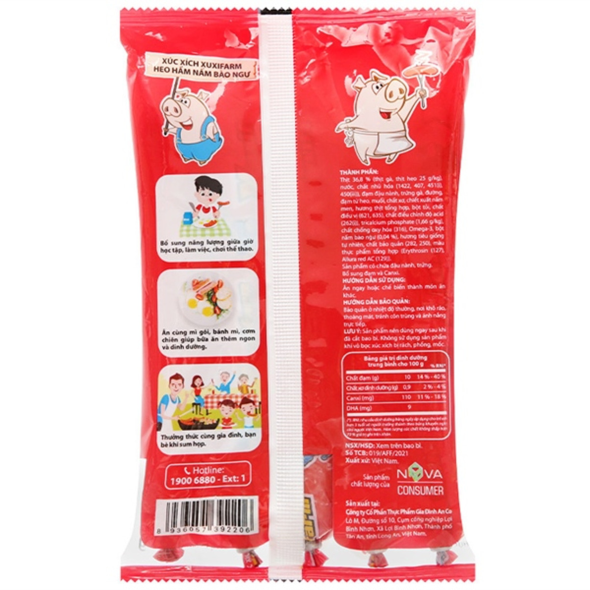 Xuxifarm Xúc Xích Heo Hầm Nấm Bào Ngư túi 33g