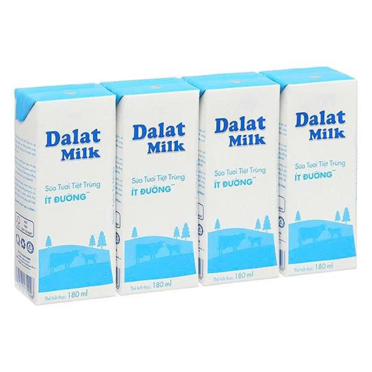 Sữa tươi tiệt trùng ít đường Dalat Milk 180ml