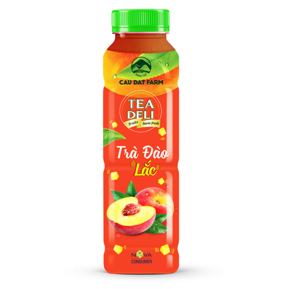 CAU DAT FARM TeaDeli Trà Đào Lắc 500ml