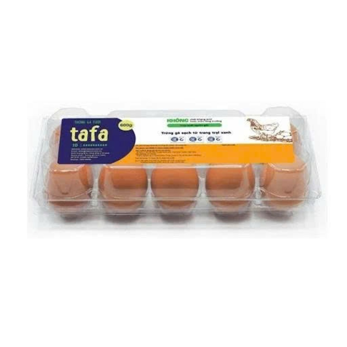 Trứng gà tươi Tafa 600g- Hộp nhựa