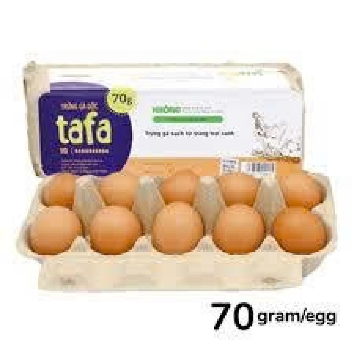 Trứng gà sạch Tafa hộp giấy 10-70g
