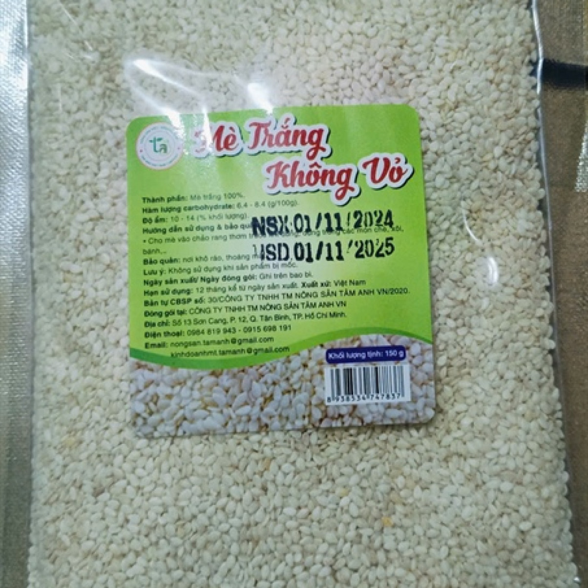 Mè trắng không vỏ 150g