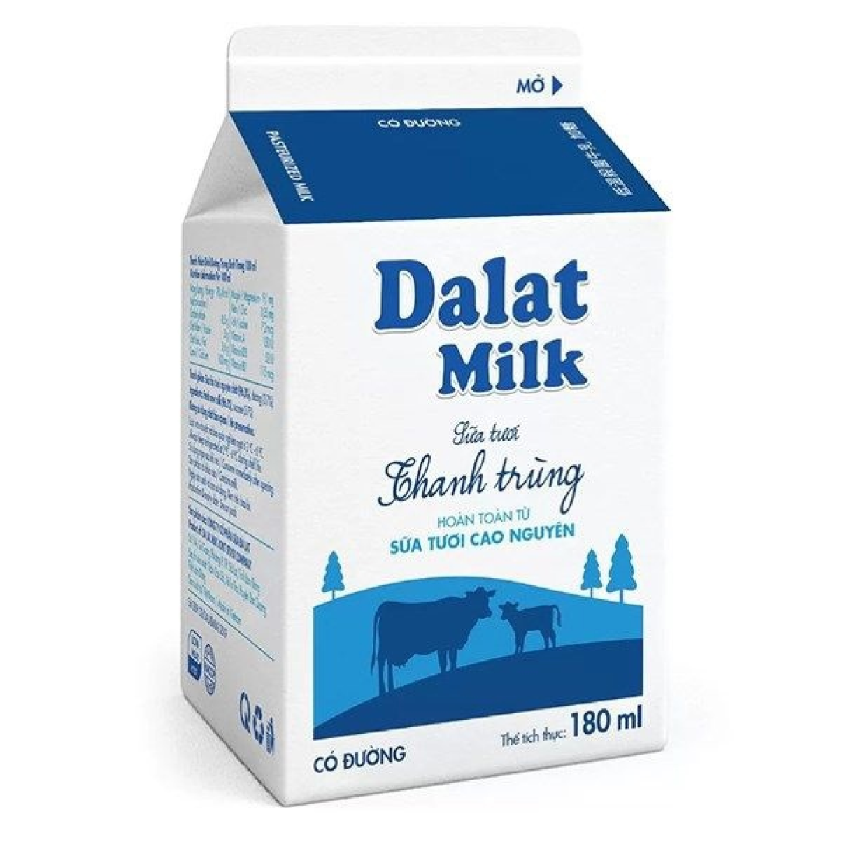 Sữa tươi Thanh Trùng ít đường Dalat Milk 180ml