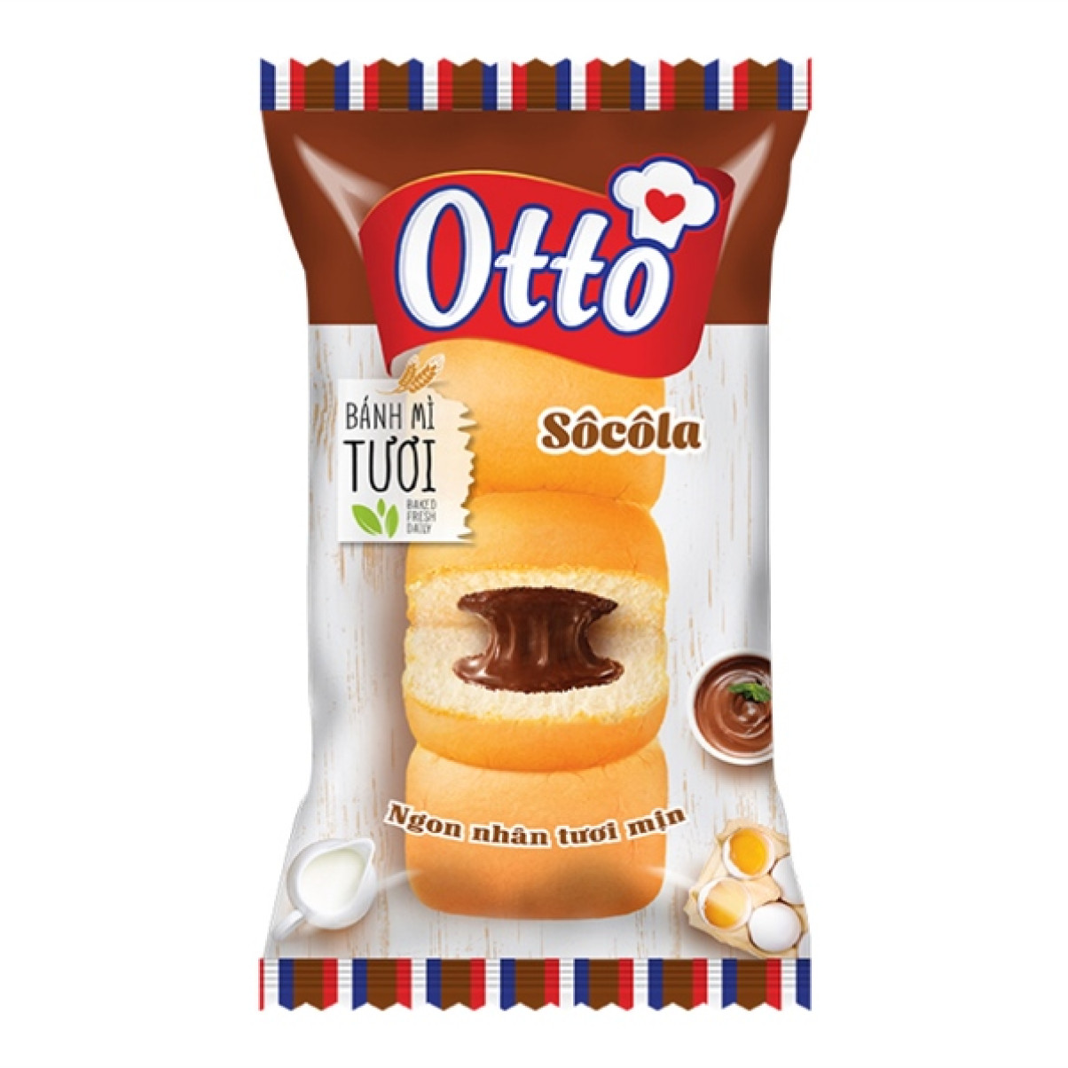 Bánh mì Otto tươi kem socola mới 90g