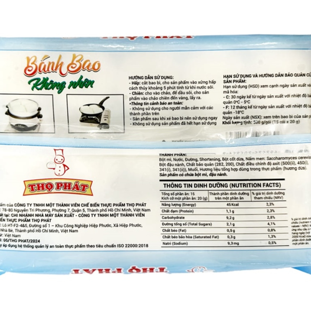 Bánh Bao TP Không Nhân 300g