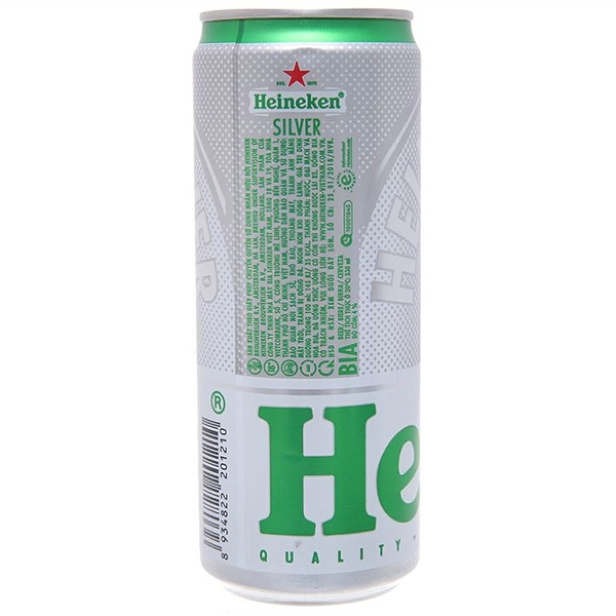 Bia Heineken Bạc Lon Cao 330ml