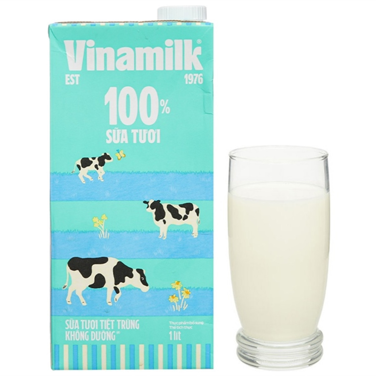 Sữa Tươi Tiệt Trùng Vinamilk 100% Không Đường 1L