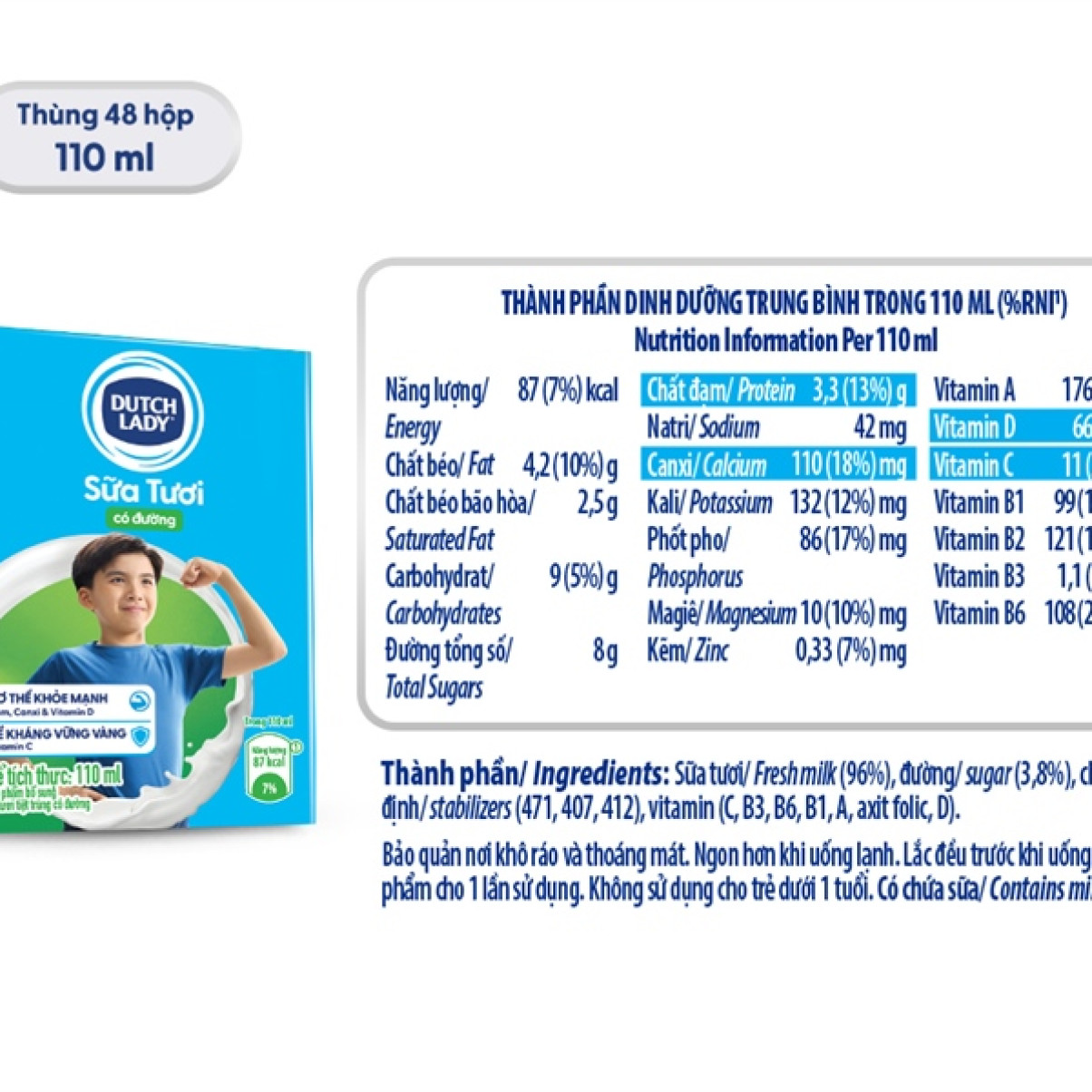 Sữa tươi halan có đường 110ml