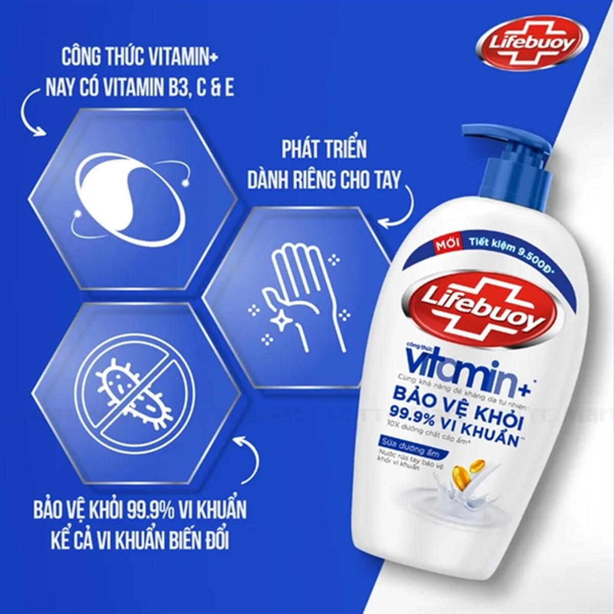 Sữa Rửa Tay Lifebuoy Xanh - Chăm Sóc Da 450g