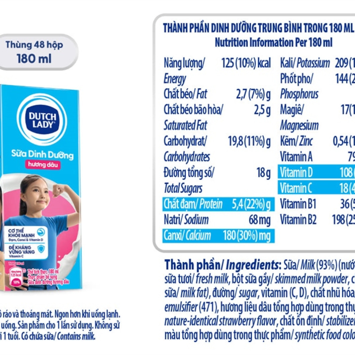 Sữa tươi halan dâu 180ml