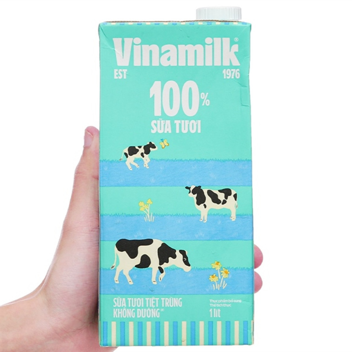 Sữa Tươi Tiệt Trùng Vinamilk 100% Không Đường 1L