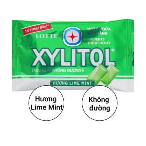 Kẹo gum không đường Lotte Xylitol hương Lime mint 11.6g