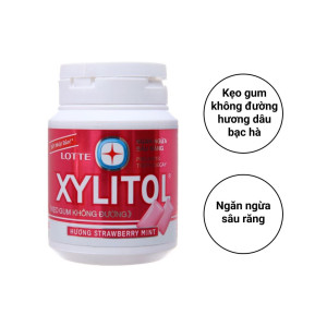 Kẹo gum không đường Lotte Xylitol hương Strawberry mint 55.1g