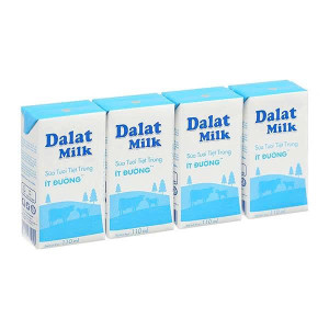 Sữa tươi tiệt trùng ít đường Dalat Milk 110ml