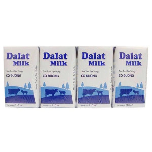 Sữa tươi tiệt trùng có đường Dalat Milk 110ml