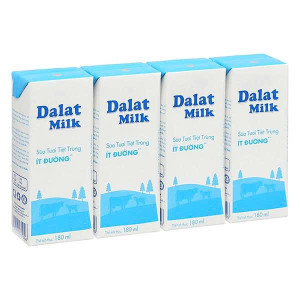 Sữa tươi tiệt trùng ít đường Dalat Milk 180ml