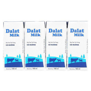 Sữa tươi tiệt trùng có đường Dalat Milk 180ml