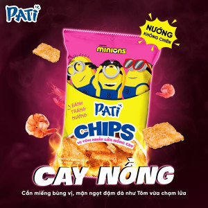 PATI Chips vị Tôm Nhảy Lửa Hồng Cay 50g