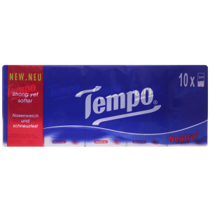 Khăn giấy bỏ túi TEMPO REGULAR không mùi (10 gói)